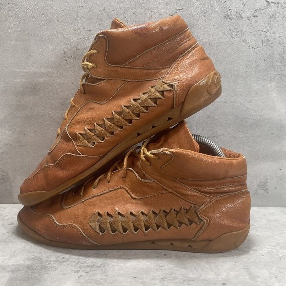 Rare Vintage Candies Ankle Booties Leather Womens Size 9M Vented Tan Camel Brown - Picture 6 of 9